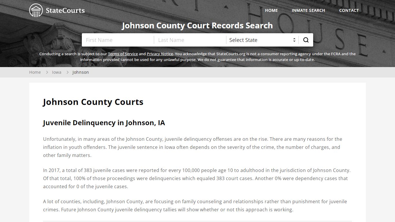 Johnson County, IA Courts - Records & Cases - StateCourts
